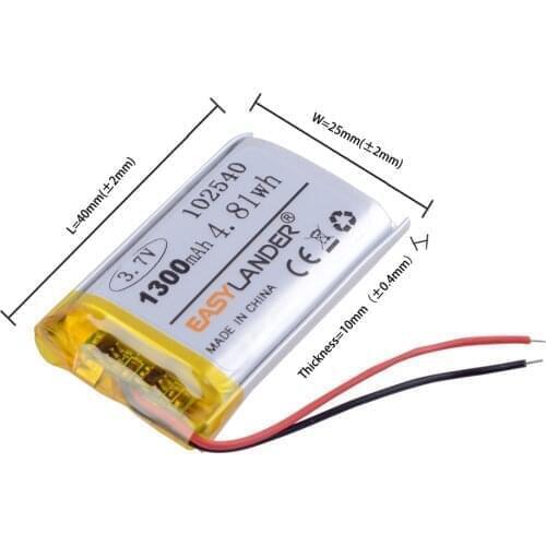 102540 3.7V 1000mAh Rechargeable Li-Polymer Li-ion Battery For mp3 mp4 mp5 toys DVR GPS PDA Tools LED Ligts Lamps 982438 102541