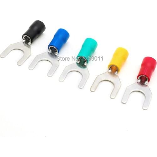 20PCS SV5.5-5 12-10AWG Spade Pre-Insulating Electrical Crimp Terminal block TYPE TU-JUK U-type Cold-pressed Fork Wire Connector