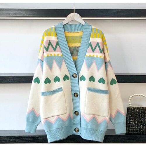 2020 European Fashion Women Long Sweater Cardigans Vneck Vinatge Casual knit Jumpers Long knitted Coat Fashion Women Sweater