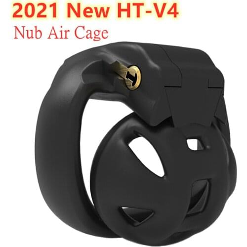 2021 HT-V4 3D Nub Cage Small Male Chastity Device,Penis Rings Cock Cage Sleeve,Cobra Chastity Lock,BDSM Adult Sex Toys For Men