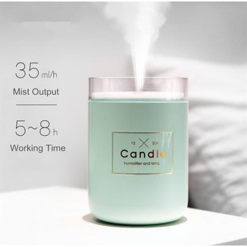 280ML Air Humidifier Ultrasonic Romantic Light Candle Mist Essential Oil Diffuser Car USB Aroma Purifier Fogger Mist Maker