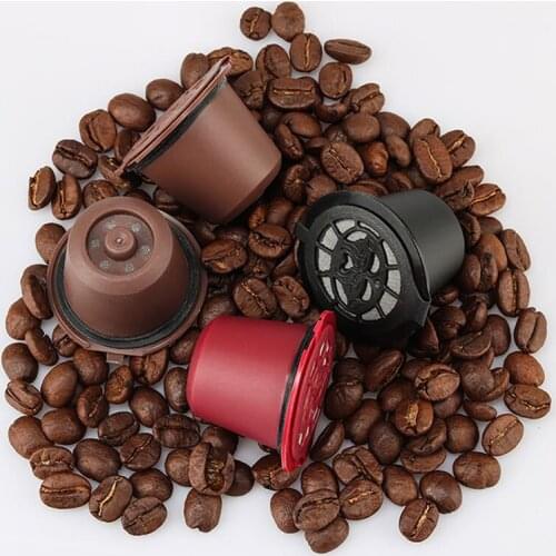 3pcs/pack Nespresso Coffee Capsule Refillable Reusable cafe With 1PC Plastic Spoon & Brush Filter Pod For Line Siccsaee Filters