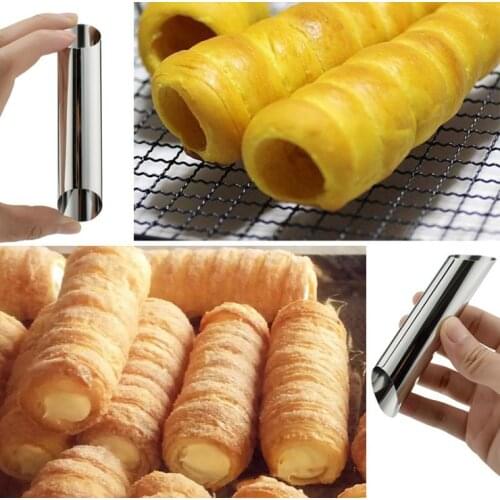 5 Stainless Steel Pastry Baki Cannoli Forms Food Grade Cream Horn Mould Cake Horn Mold Cannoli Tubes Shells Pastry Baking Mold