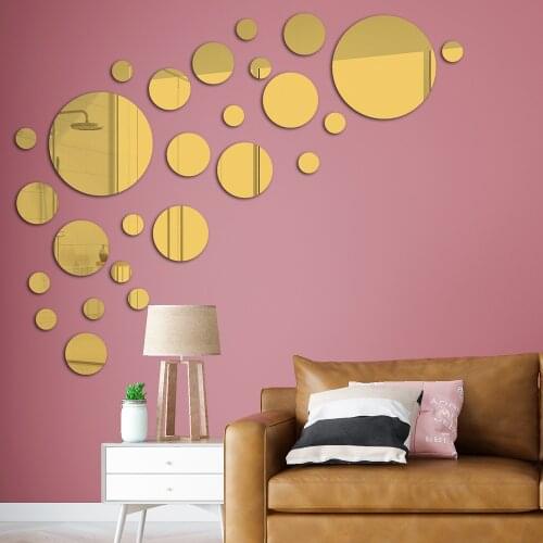 Creative Acrylic Mirror Wall Stickers Living Room Bedroom Bathroom Wall Decor Art Self Adhesive Wallpaper Modern Room Decor
