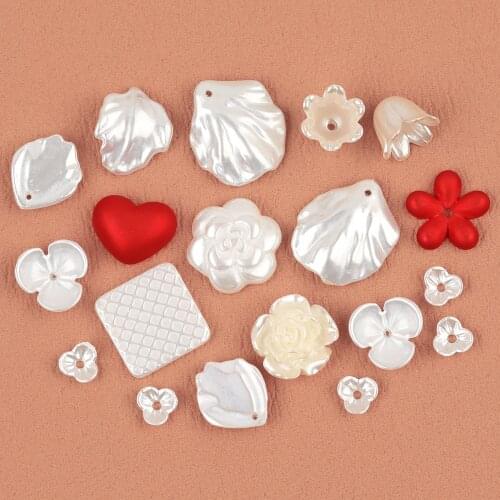 HAOSAW Jewelry Accessories/Choose/Flower Shape/Imitation Pearl Beads/Hand Made/Jewelry Findings & Components/DIY Making