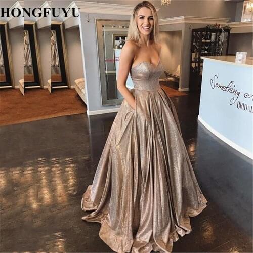 HONGFUYU Glitter Stretch Ball Gown Prom Dresses Sweetheart Gorgeous Party Formal Dress Festa Evening Gowns Lace Up Corset Longo