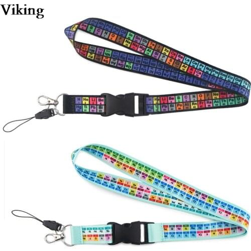Cartoon The Periodic Table Lanyards ID Badge Holder Lanyard for Camera Whistle Mobile Phone Neck Strap Hang Rope Lanyards G0949