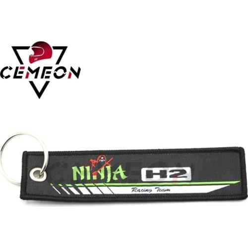 Kawasaki Motorcycle Key Pendant Ninja400 300 250 636 H2 ER-6N 6F J125 ZZR1100 600 1400GTR Embroidered Keychain Key Ring
