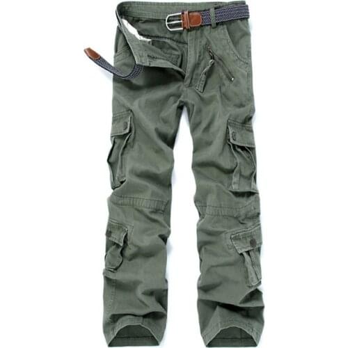 2020 Casual Camo Joggers Cargo Pants Men Tactical Military Trousers Outdoor Cotton Jogger Mens Cargo Pants Zipper Pockets