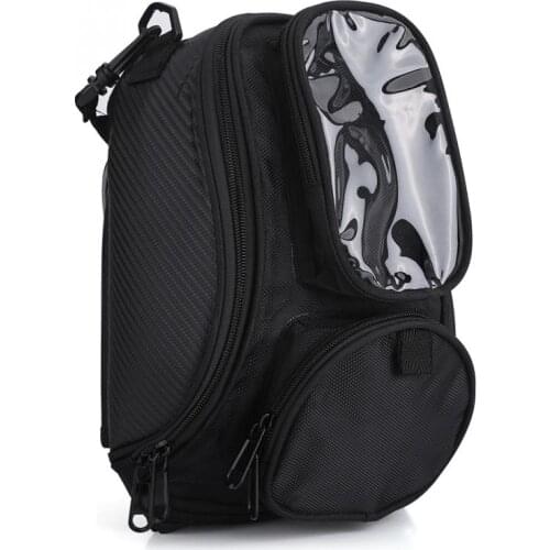 Black Universal Motorcycle Waterproof Motor Tank Bag Black Oil Fuel Tank Bag Magnetic Motorbike Saddle Bag