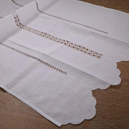 CL002: classic white hand made / handmade drawn thread work curtain
