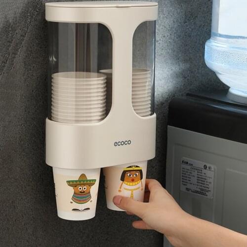 Water Dispenser Cup Holder Disposable Cup Holder Automatic Cup Storage Rack Cups Container Holder Pull Type Dispenser Shelf