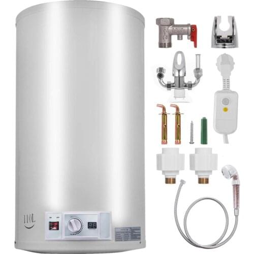 2KW Electric Water Heater Boiler Cylinder Tank Storage Water Heater Home Showering Wall Mount Electric Water Heater (40-110L)