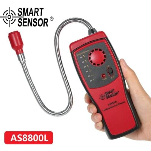 Gas Analyzer Combustible Gas Detector Flammable Natural Gas Leak Location Determine Meter Tester Sound Light Alarm AS8800L