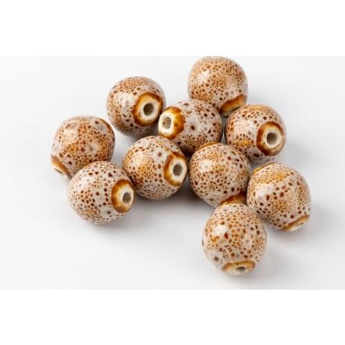 15# 20pcs Oval Shape Sphere Ceramic beads flower Not natural stone Specail Ceramic Beads #A326B