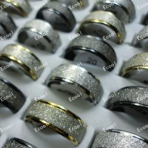 150pcs wholesale jewelry ring Mixed lots fashion pretty frosted stainless steel rings free shipping BL308