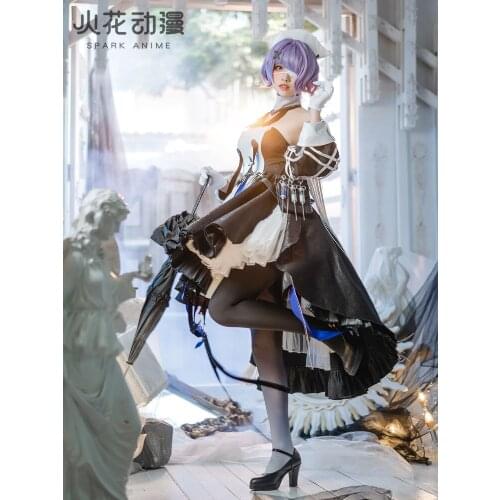 Arknights Whisperain Cosplay Costume Gothic Style Dark Lolita Game Cosplay Dress
