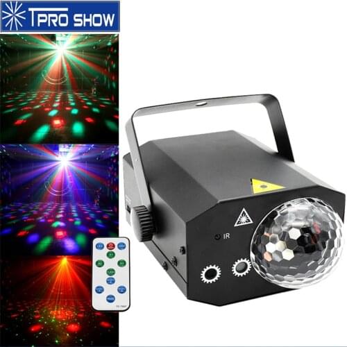 RG Laser Light RGB LED Disco Ball Light Projector 16 Magic Pattern Remote Control Music Activated for Home Party Stage Club Dj