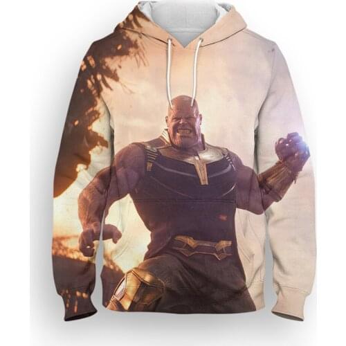 Mens Clothes Marvel Thanos 3D Print Cool Women Hoodies Sweatshirt Fashion Streetwear Spring Autumn Children Tracksuit