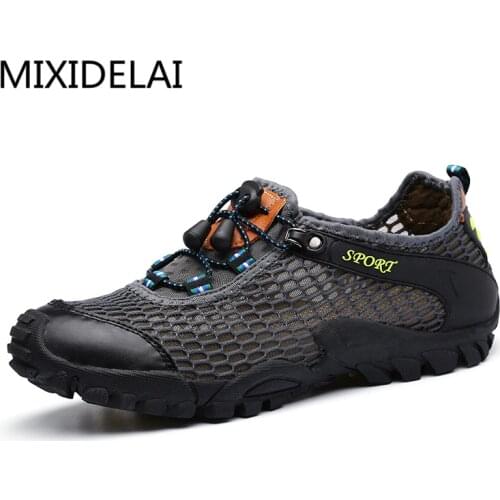MIXIDELAI Men Shoes Male Zapatillas Hombre Casual Breathable Large Mesh Elastic Band Casual Chaussure Schuhe Hommes Chaussures