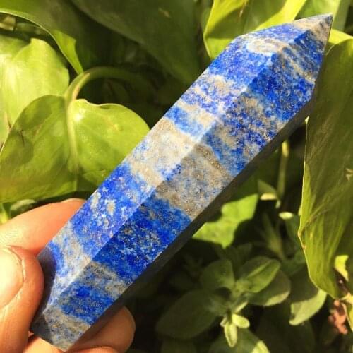 Natural Rare Lapis Lazuli Crystal Quartz Column Point Reiki Healing 70-80mm