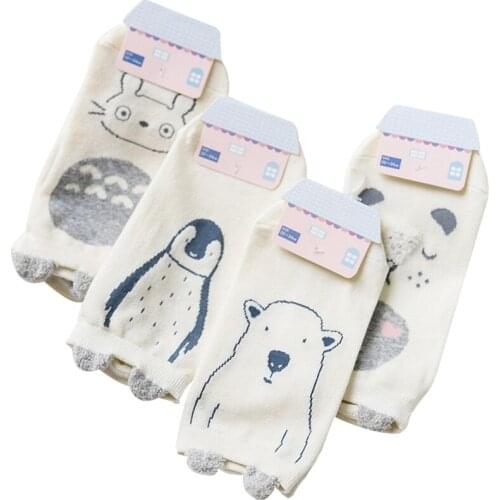 6 Pairs Lovely Fashion Cartoon Totoro Cotton Socks For Women Creative Cute Girl Female Summer Spring Slippers Ladies Ankle Meias