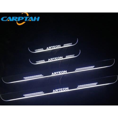 CARPTAH Trim Pedal Car Exterior Parts LED Door Sill Scuff Plate Pathway Dynamic Streamer light For Volkswagen Arteon 2018 2019