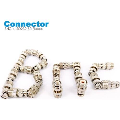 50 Pieces BNC Q9 to UHF Female SO239 PL259 RF Coaxial Connector Adapter for Icom IC-V80 IC-V82 IC-V85 Walkie Talkie Car Antenna