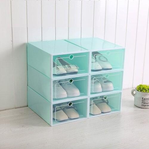 Plastic Shoe Box Clear Sneakers Display Box High-tops Boots Organizer Shoebox Combination Shoes Cabinet New