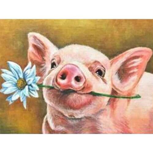 Full Square/Round 5D Diamond Painting Pig DIY Diamond Embroidery Animal Mosaic Sunflower Home Decor Needlework