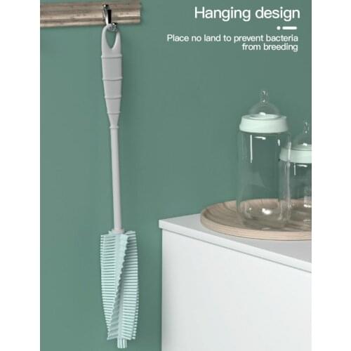 Practical Silicone Cup Brush Long Handle Brush Water Glass Bottle Cleaning Brush Washing Cup Brush Kitchen Cleaning Supplies