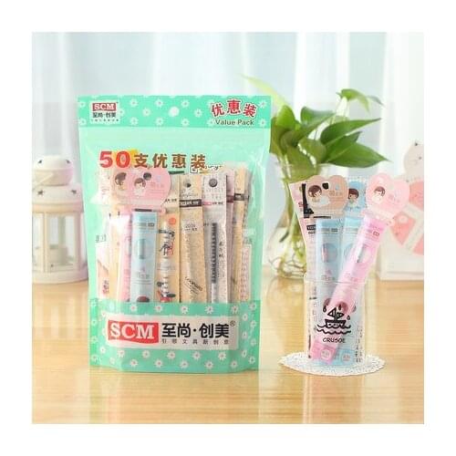 [ SCM ] YH-50 Gel Pen Refills 50 Pcs Mix Black Blue Ink 0.35mm/0.38mm/0.5mm Random Mix Shipping