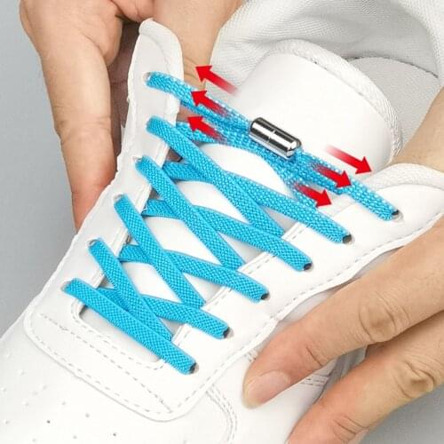 No Tie Lazy Shoelaces Multicolors Elastic Laces Semicircle Metal Locks Convenient Sport Shoelace Kids and Adults Shoelaces WJ110
