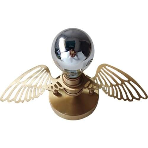 Nordic Retro Hollow Brass Wing Wall Lamps Bedroom Bedside Background Sconces LED Wall Lights Full Copper Styling Lighting