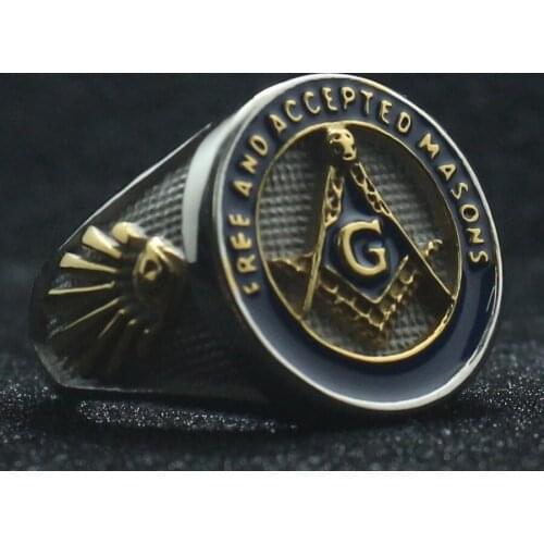 Unisex 316L Stainless Steel Newest Classic Freemason Ring