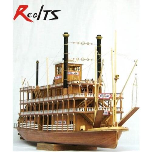 RealTS Scale wood boat 1/100 classic wooden steam-ship USS Mississippi model kit