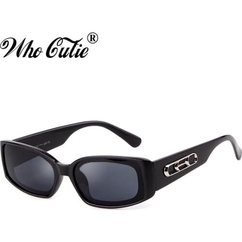 WHO CUTIE 90S Fashion Sunglasses Women Brand Design Retro 2019 Rectangular Orange Frame Vintage Female Sun Glasses Shades OM824