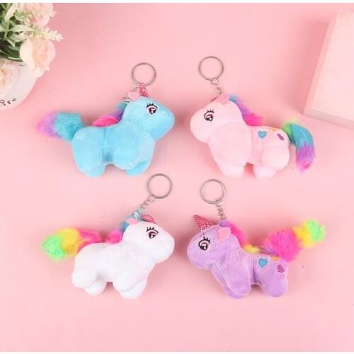 1Pc Unicorn Plush Toy Soft Stuffed Cartoon Doll Animal Horse Toy Small Pendant Toys Small Pendant Toys for Children Girls