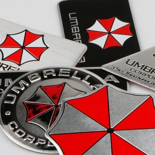 1PCS Car Styling 3D Aluminum Car Sticker Umbrella Corporation Emblem Badge Tail Decal For Audi Ford Focus Auto Accessories