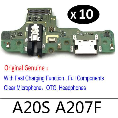 10Pcs/Lot, USB Port Charger Dock Plug Connector Charging Board FLex Cable Mic Microphone Board For Samsung A20S A207F