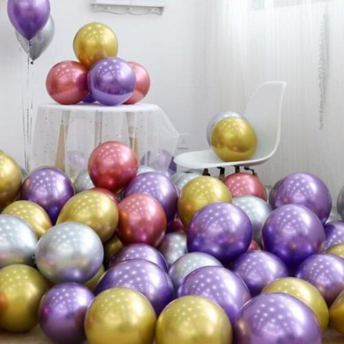 10PCS silver gold pink Metallic Latex Balloons Pearly Metal balloon Gold Colors Globos Wedding Birthday Party Supplies Balloon