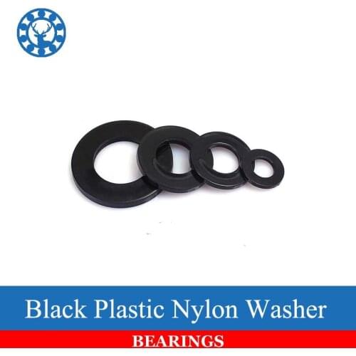 100Pcs DIN125 ISO7089 M2 M2.5 M3 M4 M5 Black Plastic Nylon Washer Plated Flat Spacer Washer Seals Gasket Ring