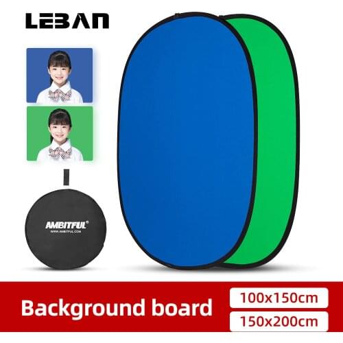 AMBITFUL 2 in 1 100x150cm or 150 x 200cm Portable Oval Multi-Disc Blue Green Reflector Collapsible Studio Photo Diffuser