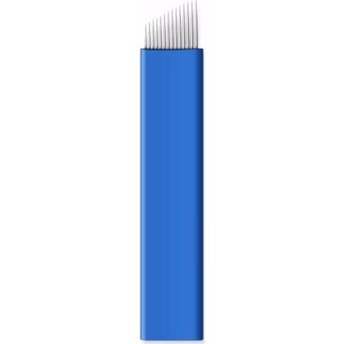 50 pcs 14 Pin 0.2mm Permanent Makeup Machine Blades For Eyebrow Tattoo Needles for Manual 3d Tattoo Machine Pens Forever MAKE UP