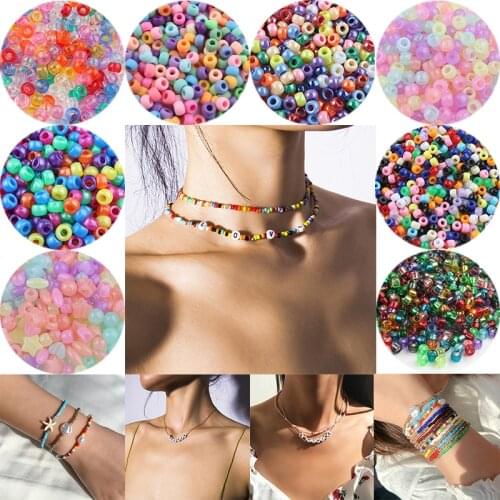 100pcs Candy color Large Hole Acrylic Beads for Children Kids Jewelry Making Necklace Bracelets Beads 6x9mm 4x6mm