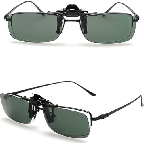 Car Motorcycle Clip-on Polarized Day Night Vision Flip-up Lens Driving Glasses Anti-Glare UV Sunglasses Goggles Accessories