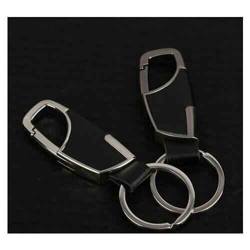 Car-Styling Metal Key Ring Cowhide KeyChain For Chevrolet Volt EPICA Malibu Camaro Cobalt Orlando Spark