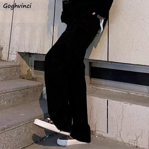 Black Pants Women All-match Fashion Harajuku Simple Elastic Waist Summer Thin Loose Streetwear Wide Leg Trousers Casual Ladies