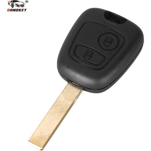 DANDKEY For Peugeot 307 Car 2 Buttons Remote Key Shell Keys Fob Replacement Blank Key Cover Case With Groove