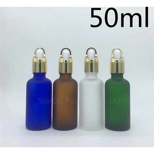 Travel bottle 500pcs 50ml amber green blue Transparent frosted glass essential oil bottle,50cc glass perfume dropper bottle